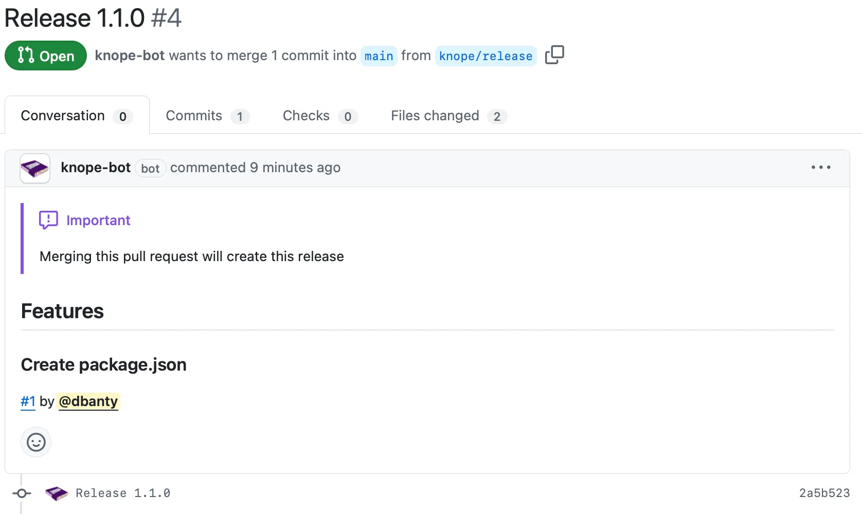 The release pull request opened by knope-bot